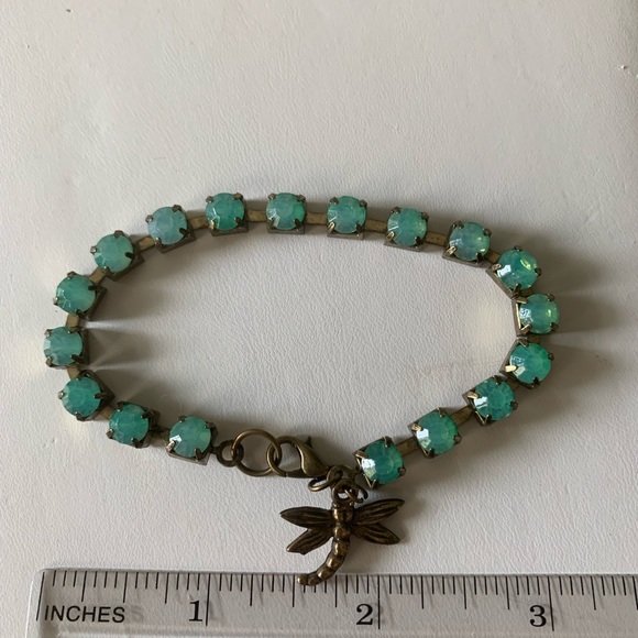 Bracelet aqua rhinestone dragonfly - Picture 5 of 7